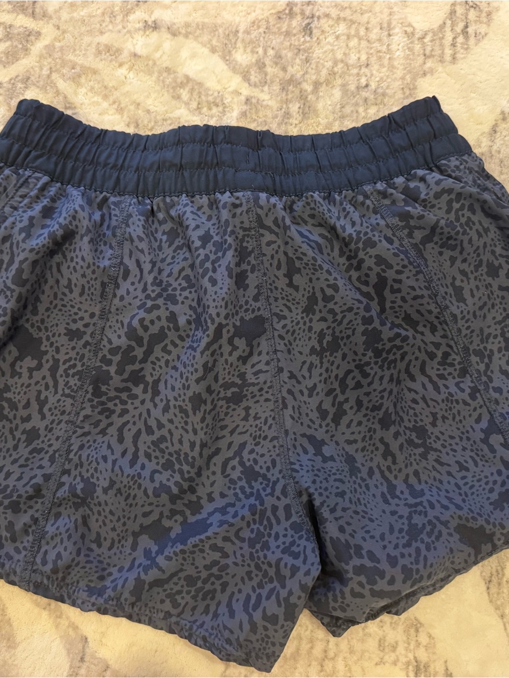 Vuori Charcoal Leopard-Print Shorts with Navy Trim - Picture 5 of 7